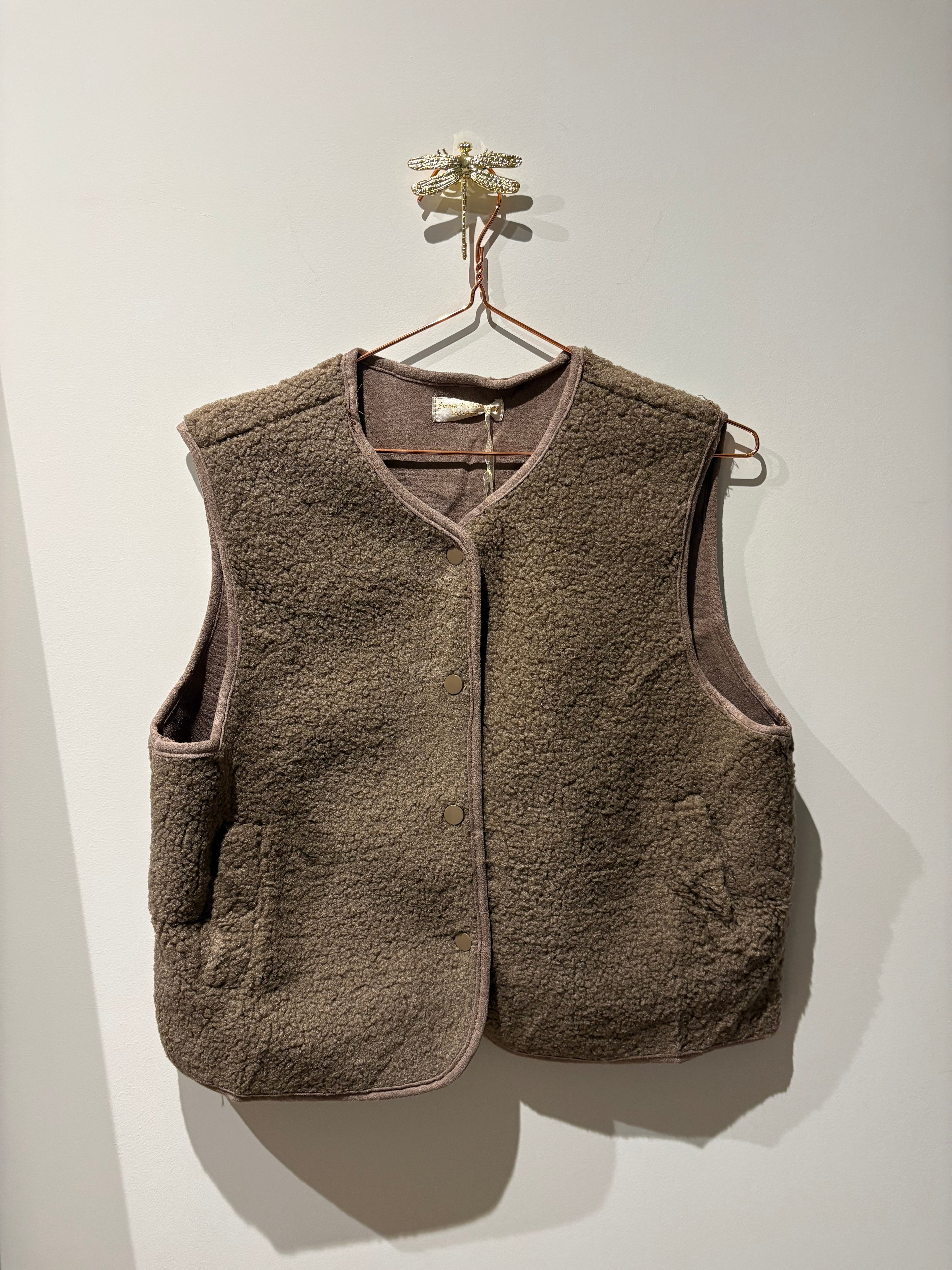 Gilet sans manches beige