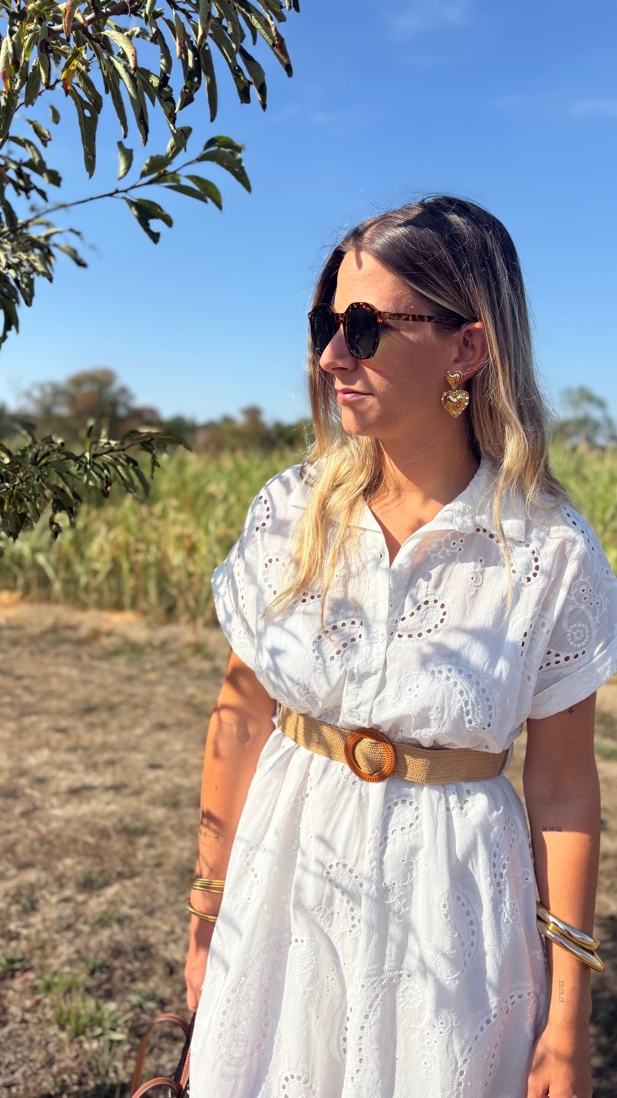 Robe broderie anglaise + ceinture