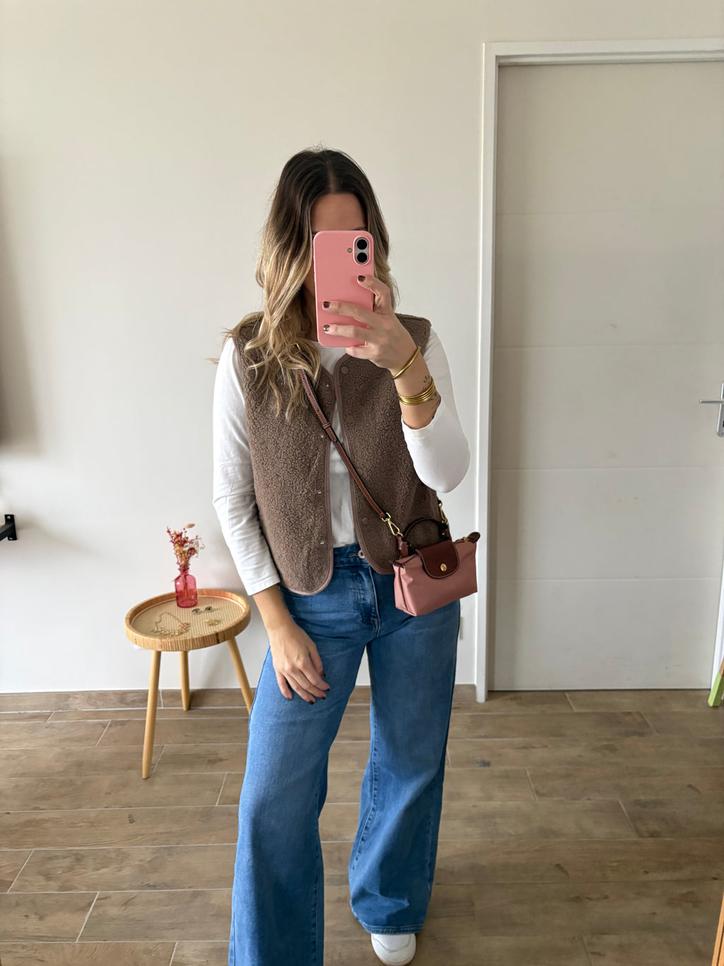 Gilet sans manches beige