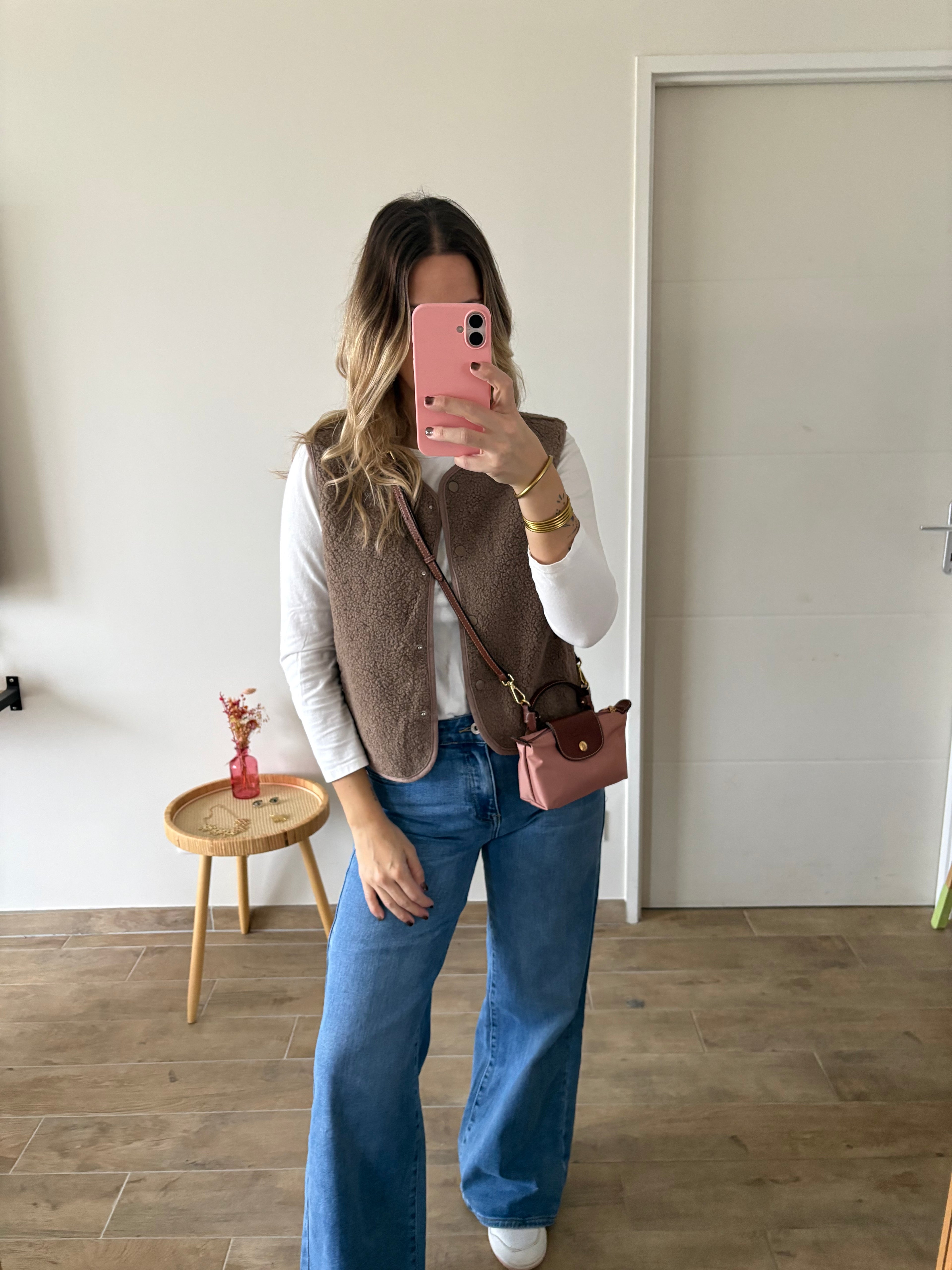 Gilet sans manches beige