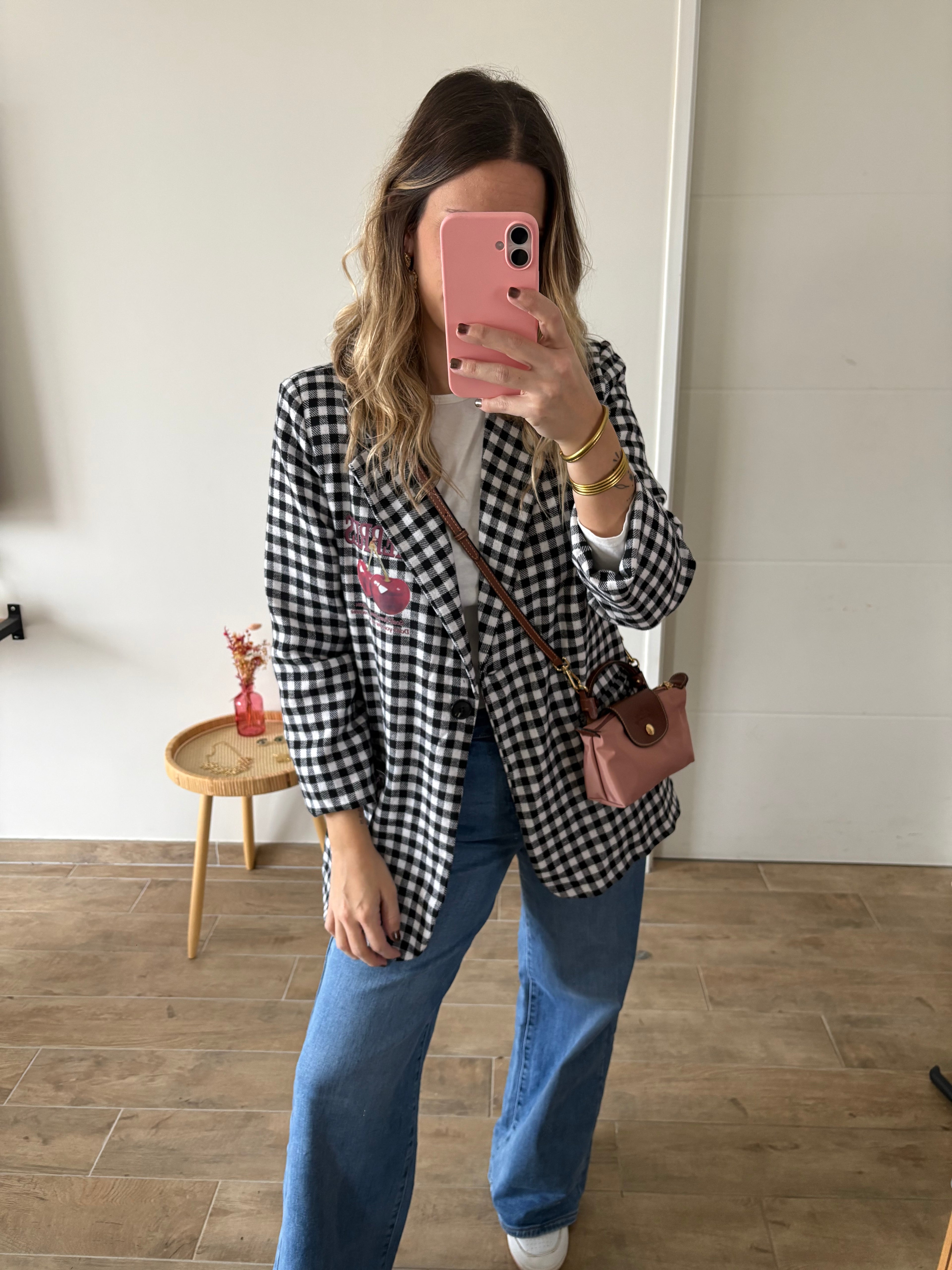 Blazer cherry à carreaux