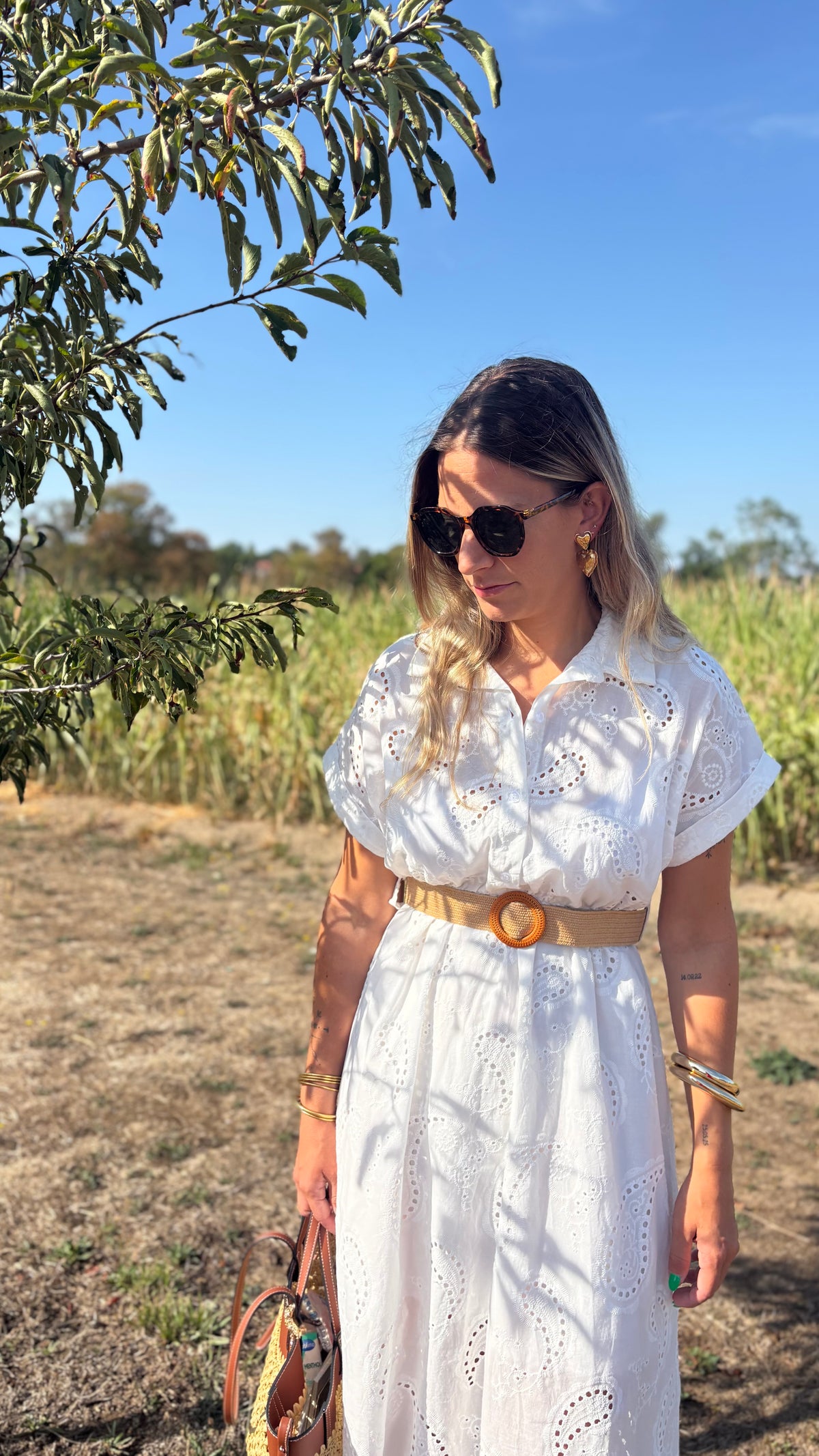 Robe broderie anglaise + ceinture