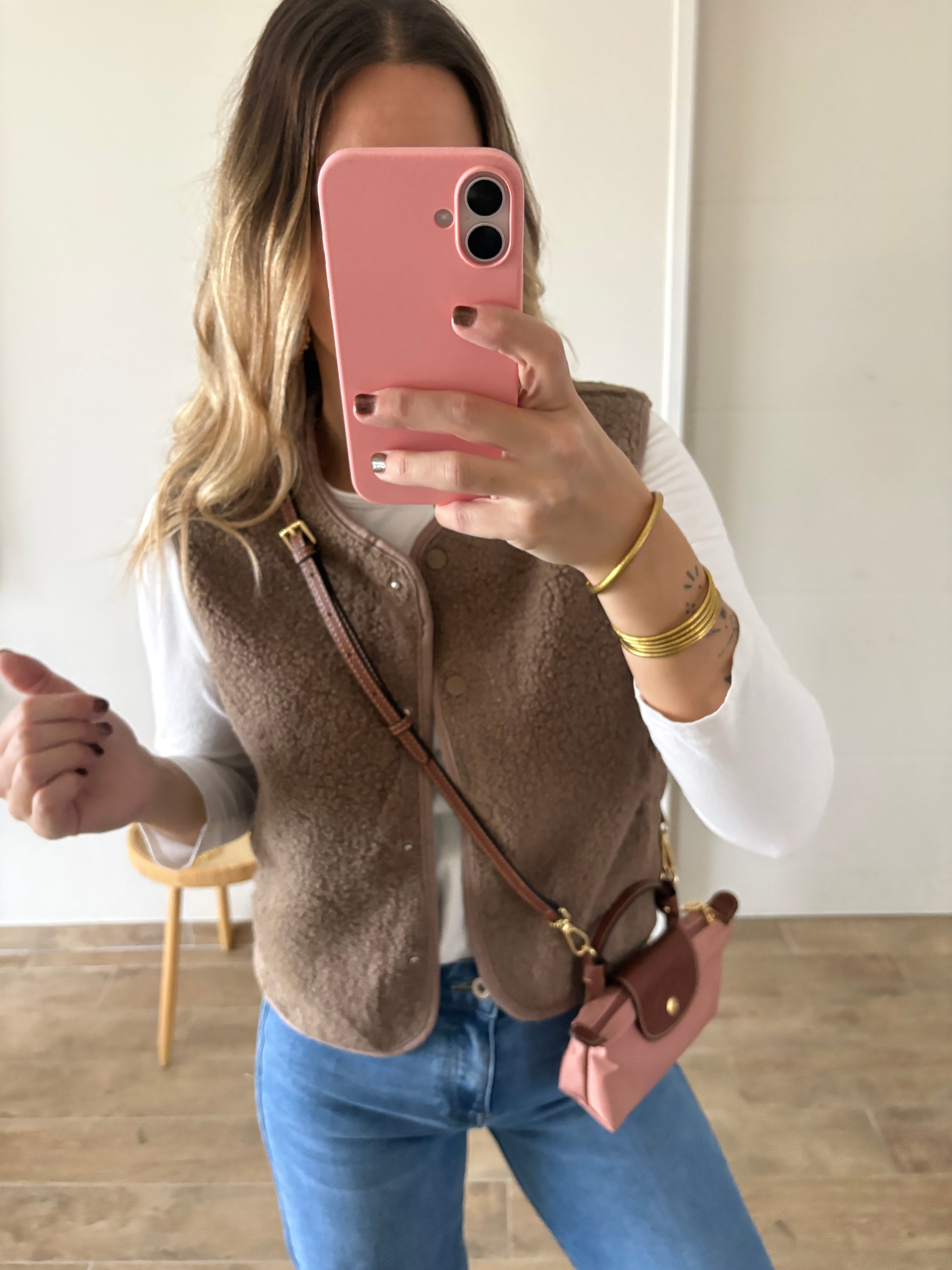 Gilet sans manches beige