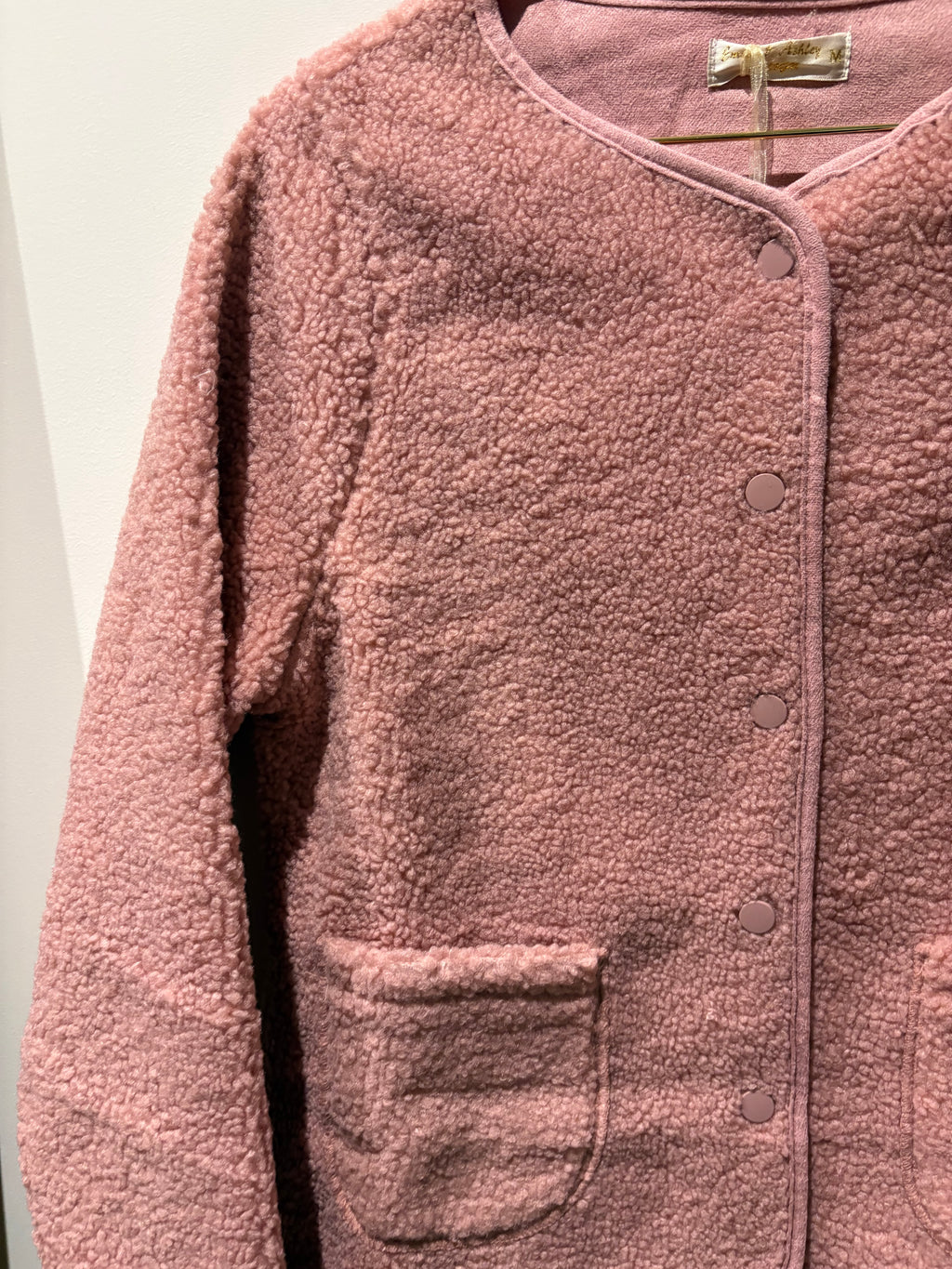 Veste moutonnée rose