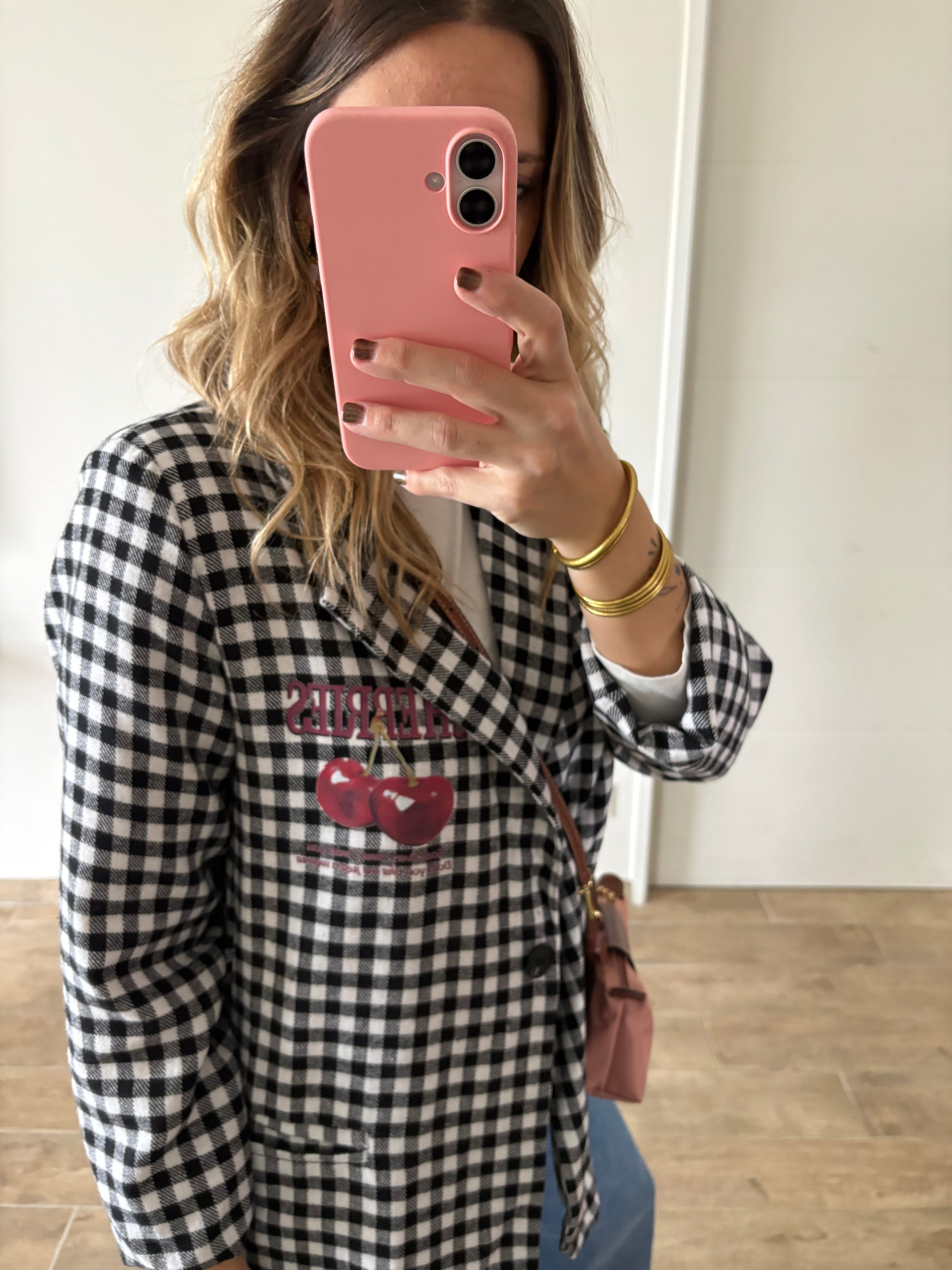 Blazer cherry à carreaux