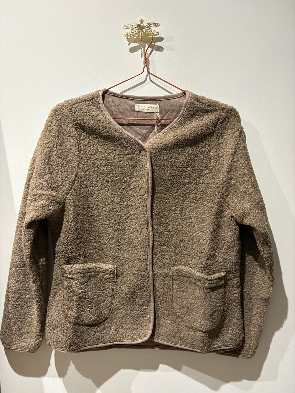 Veste moutonnée beige