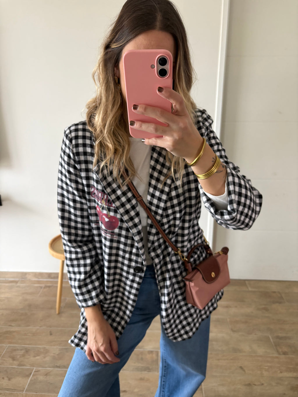 Blazer cherry à carreaux