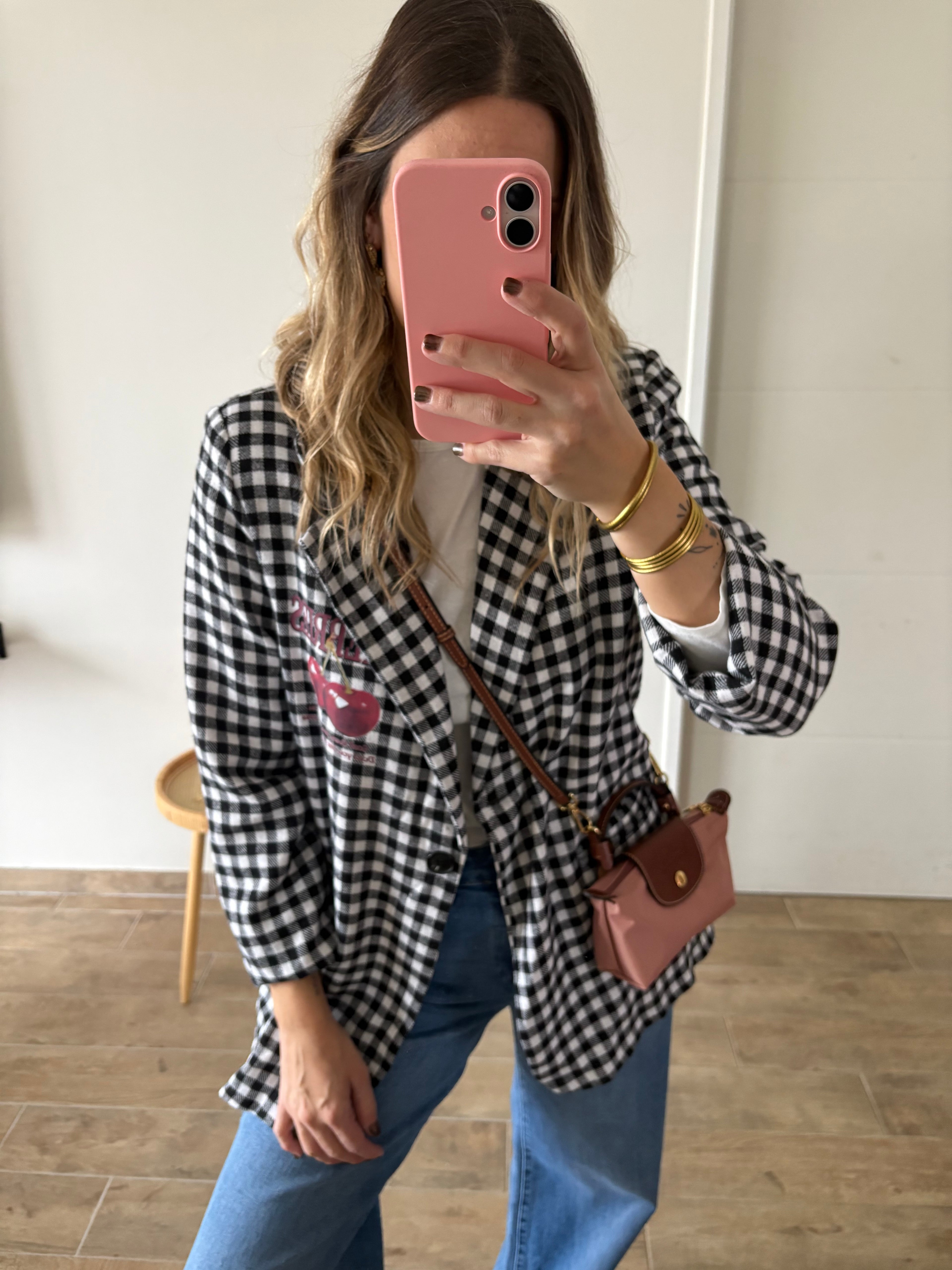 Blazer cherry à carreaux