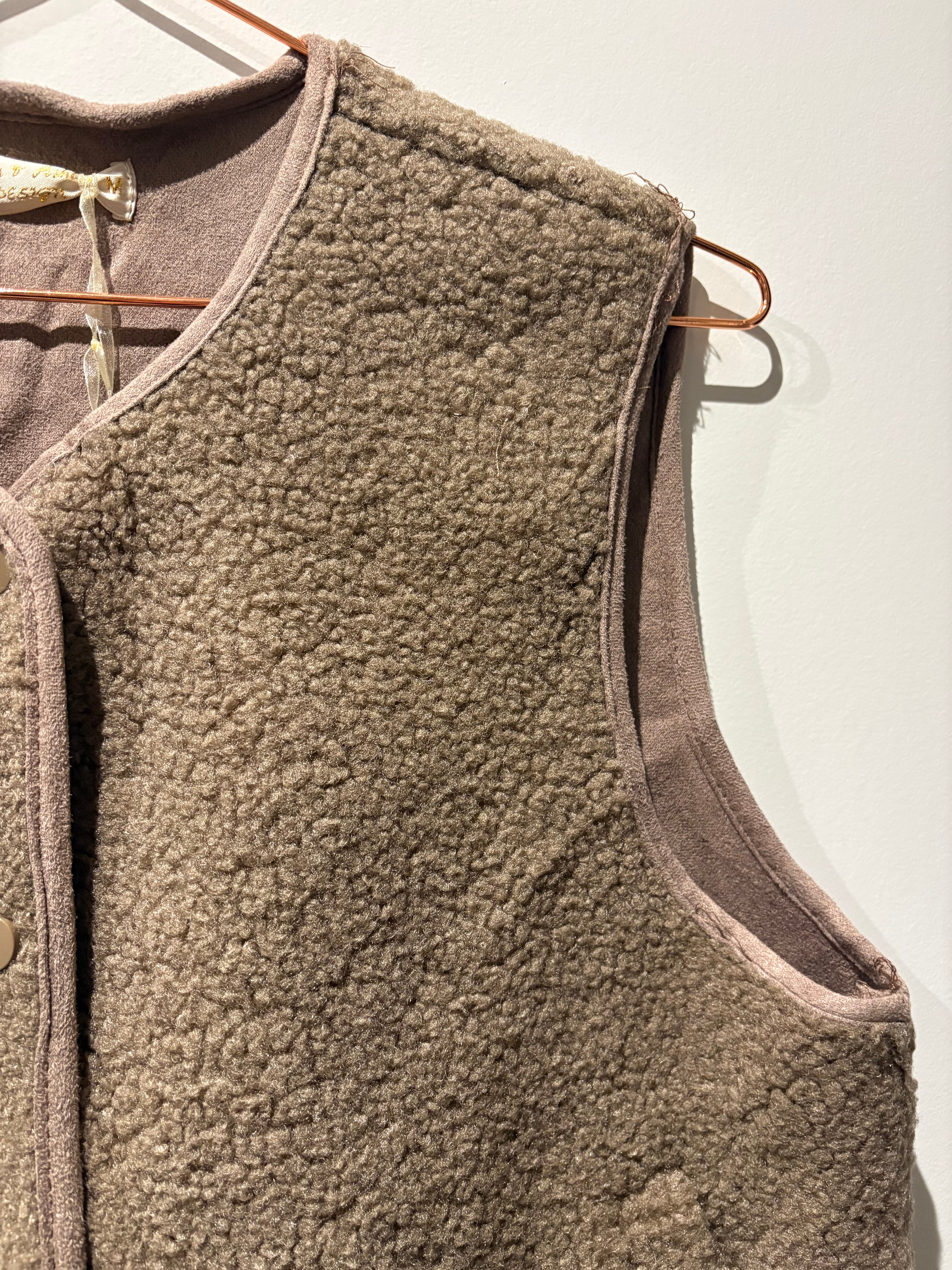 Gilet sans manches beige