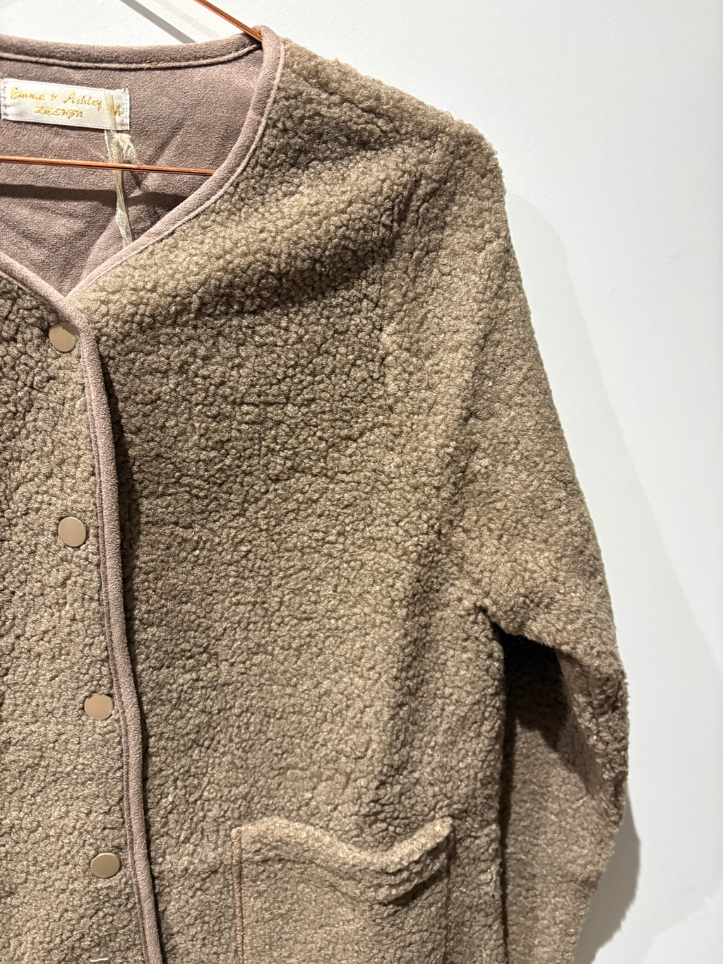 Veste moutonnée beige