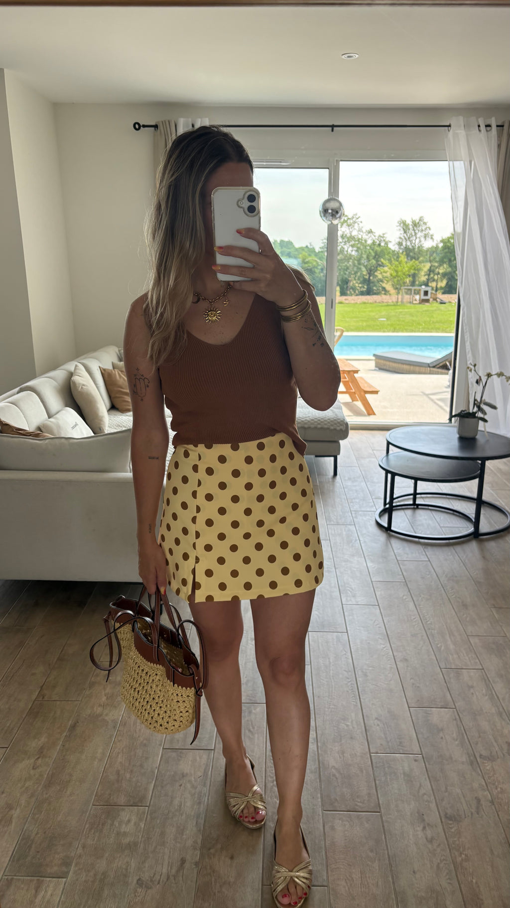 Jupe short à pois