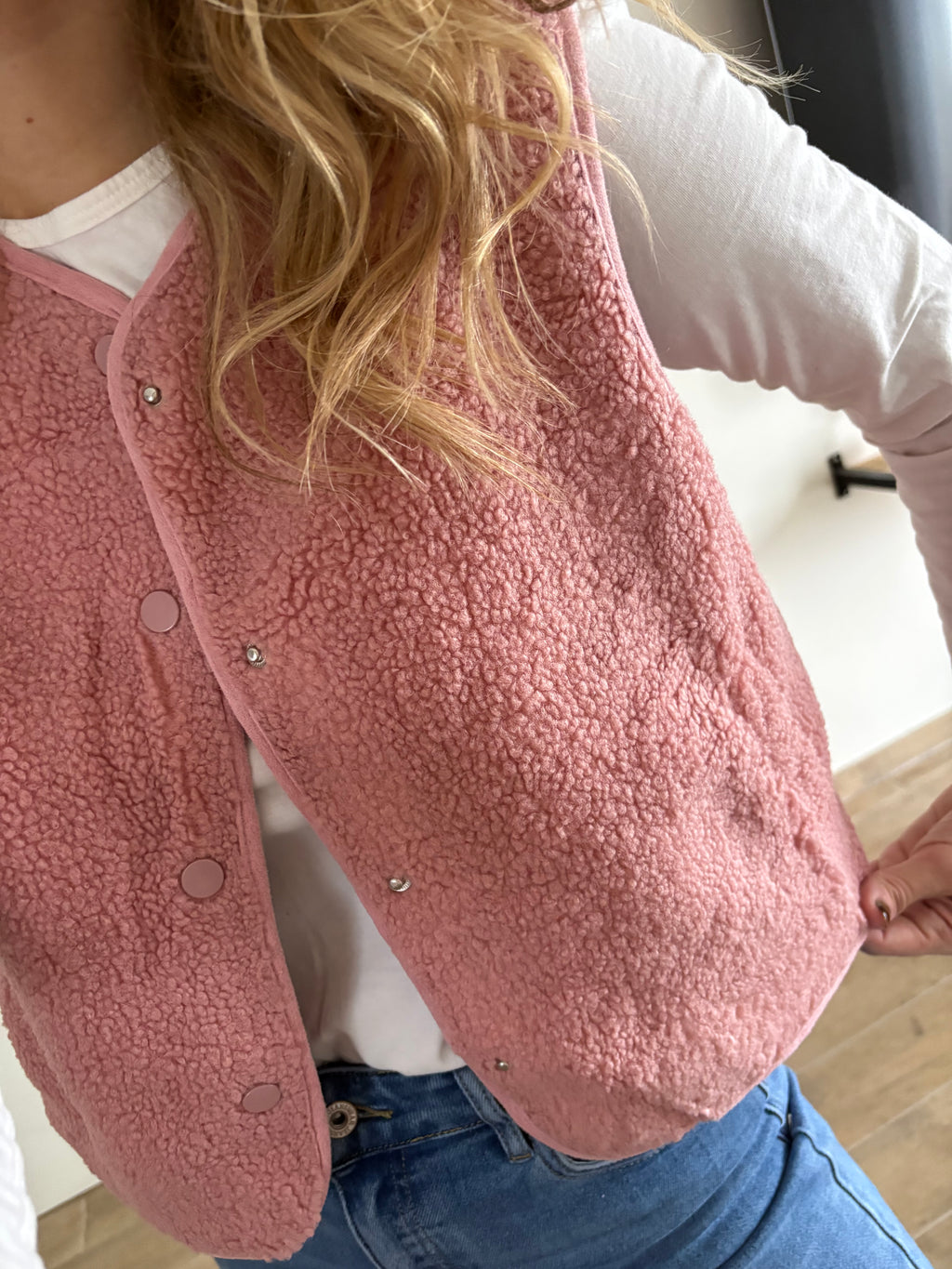 Gilet sans manches rose