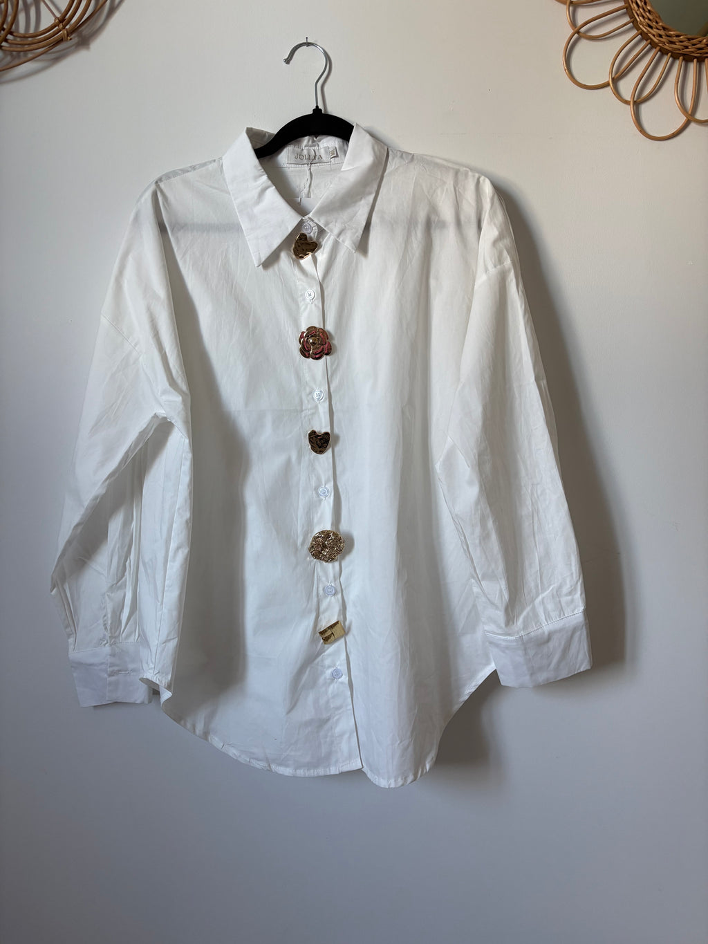 Chemise blanche boutons dorés