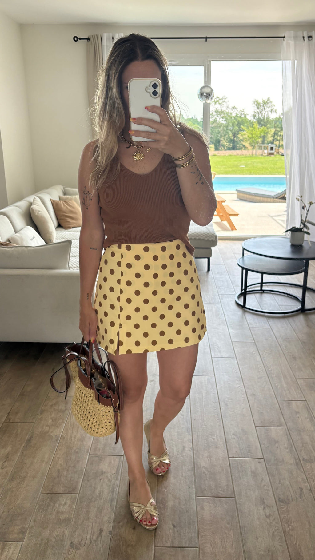 Jupe short à pois