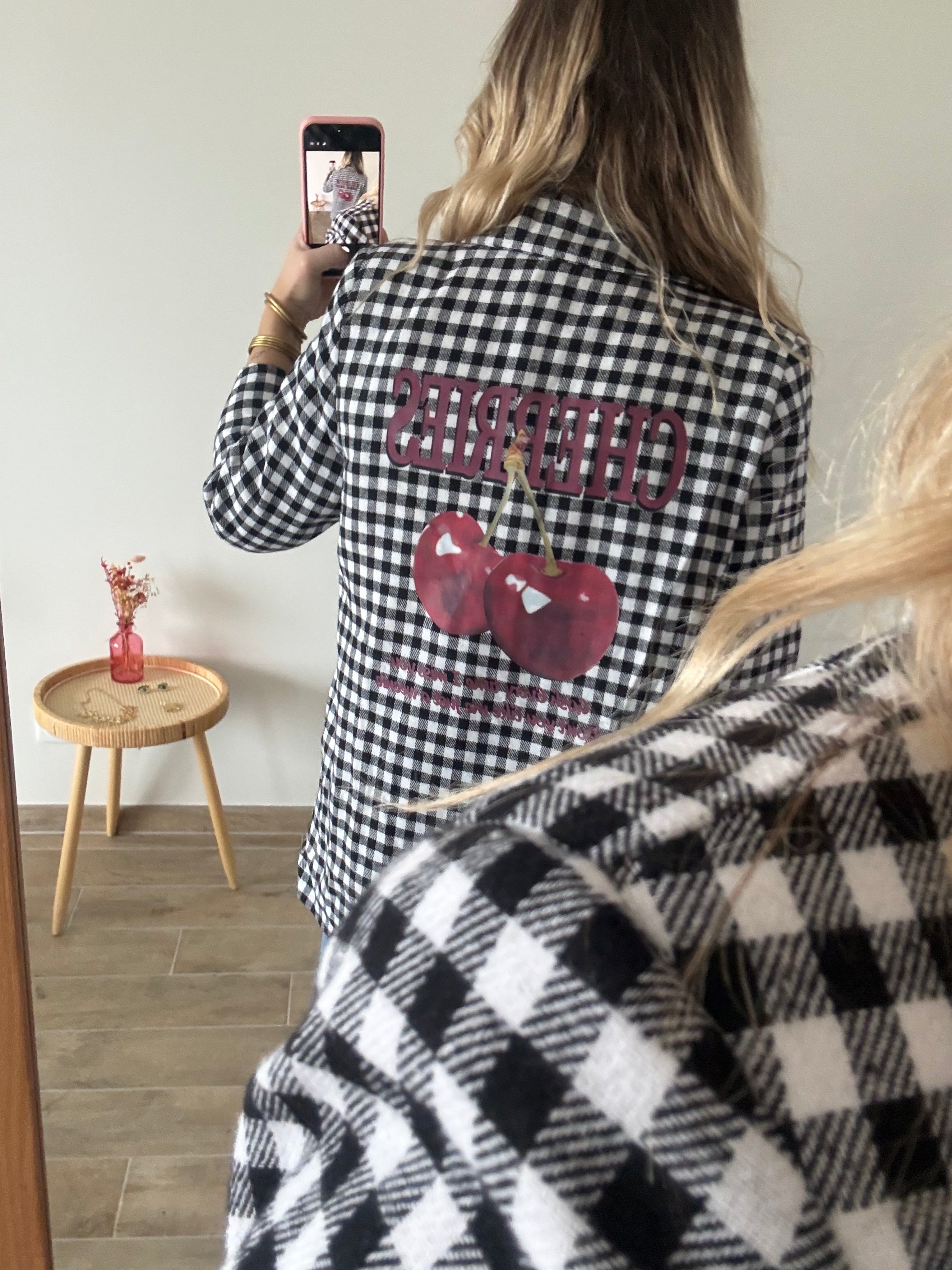 Blazer cherry à carreaux